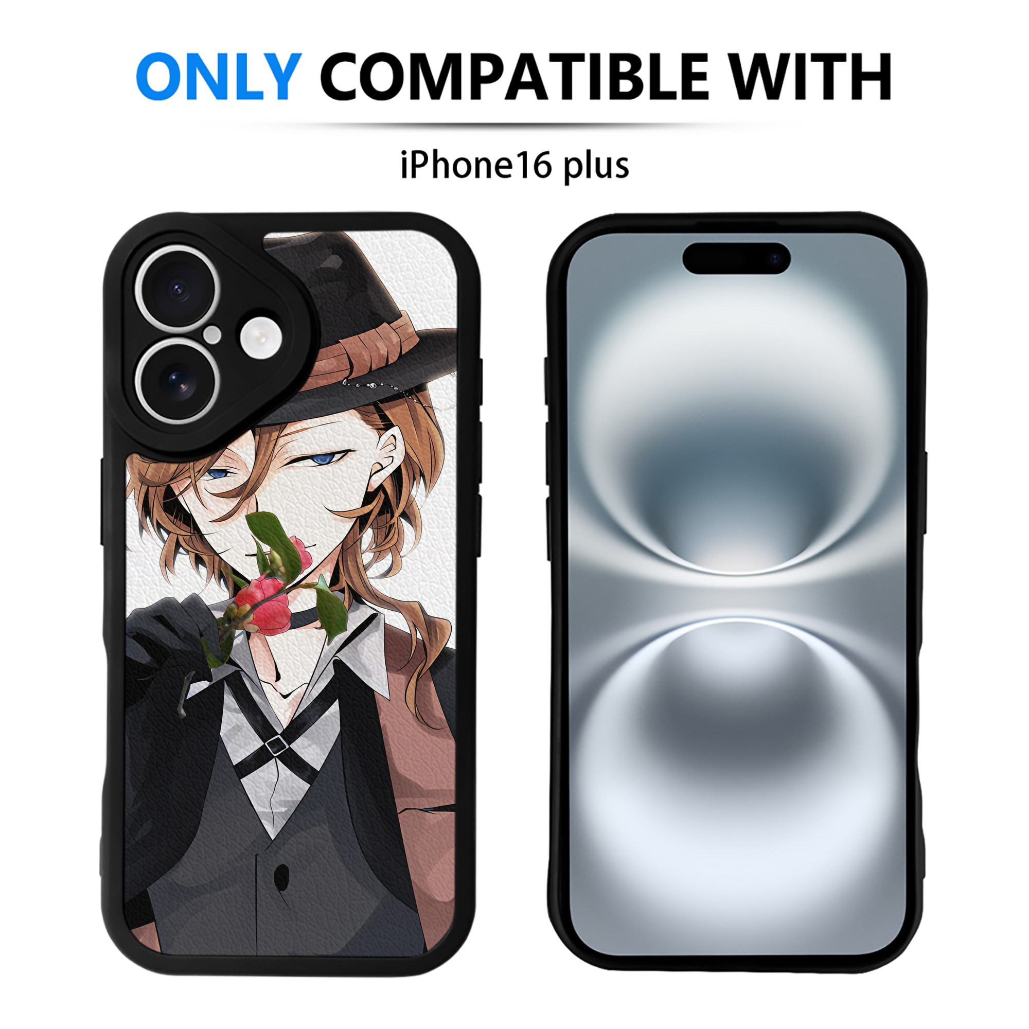（画像用） 文豪ストレイドッグス Bungo Stray Dogs 【iPhone 16シリーズ対応】シリコンスマホケース（レザー調） 材質：シリコン